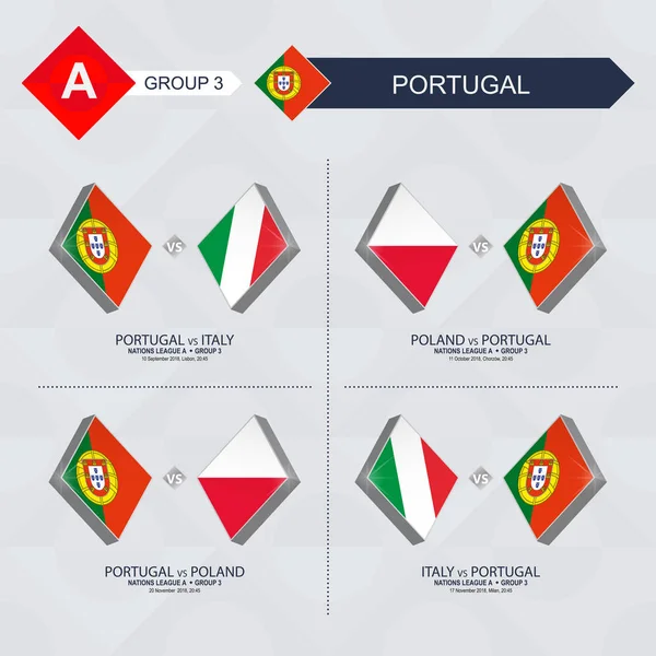 Minden Játék Portugál Labdarúgó Nemzetek Ligája — Stock Vector