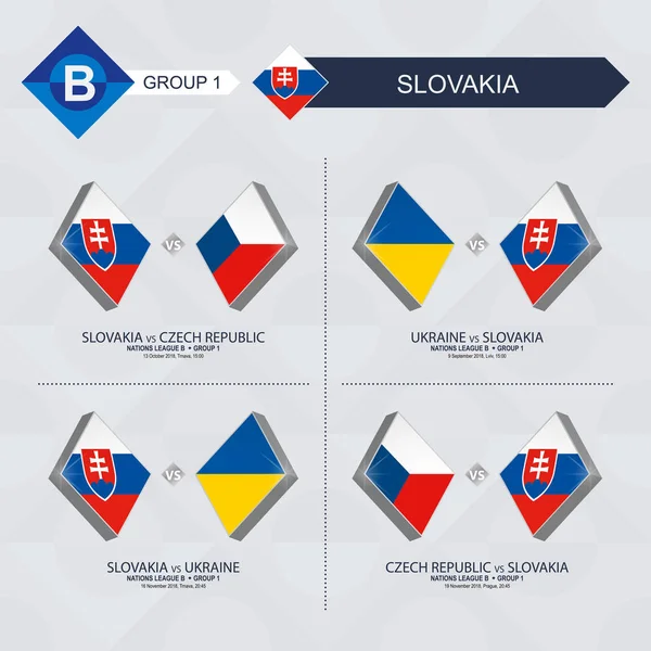 Wszystkie Gry Słowacji Lidze Narodów — Wektor stockowy
