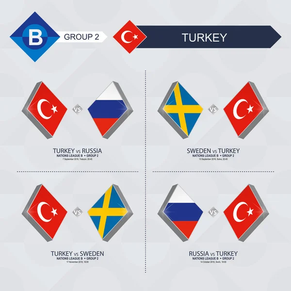 Wszystkie Gry Turcji Lidze Narodów — Wektor stockowy