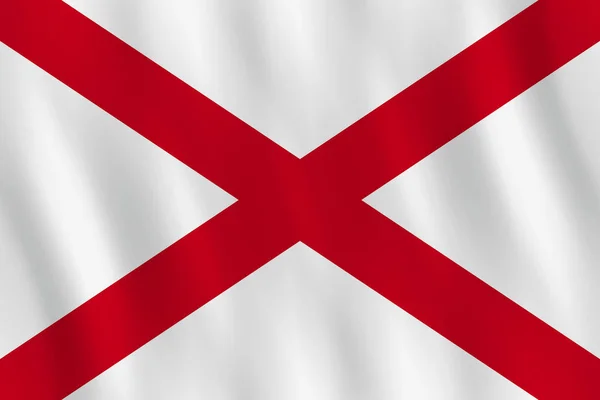 Alabama Staatliche Flagge Mit Schwenkender Wirkung Offizieller Anteil — Stockvektor