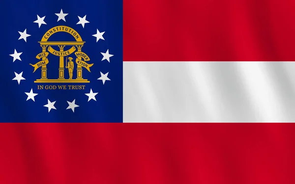佐治亚美国国旗以挥动的作用 正式比例 — 图库矢量图片