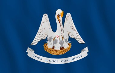 Louisiana ABD devlet bayrağı sallayarak etkisi, resmi oran ile.
