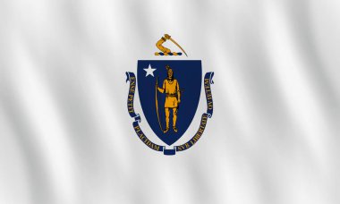 Massachusetts ABD devlet bayrağı sallayarak etkisi, resmi oran ile.