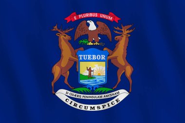 Michigan ABD devlet bayrağı sallayarak etkisi, resmi oran ile.