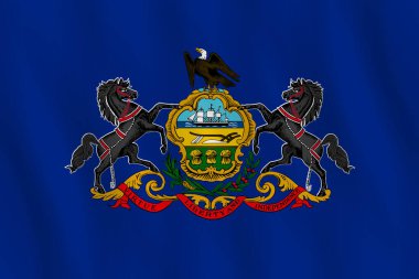 Pennsylvania ABD devlet bayrağı sallayarak etkisi, resmi oran ile.