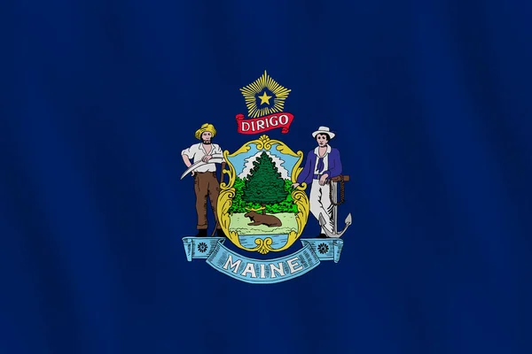 Maine Μας Κράτους Σημαίας Κυματίζει Επίδραση Επίσημο Ποσοστό — Διανυσματικό Αρχείο