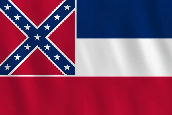 Mississippi Ons Vlag Met Wuivende Ingang Officiële Aandeel — Stockvector