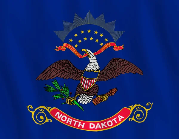 Βόρεια Ντακότα Μας Κράτους Σημαίας Κυματίζει Επίδραση Επίσημο Ποσοστό — Διανυσματικό Αρχείο