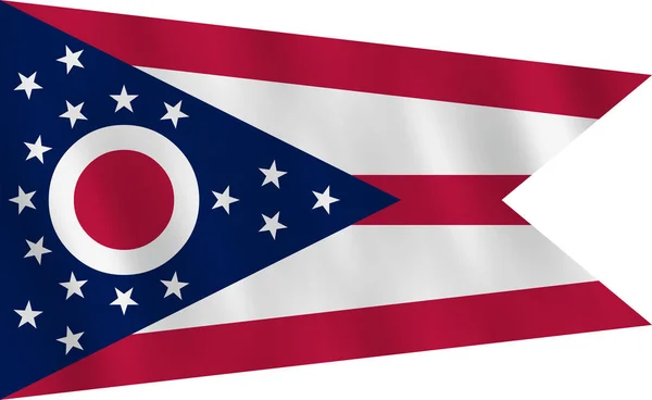 俄亥俄美国国旗以挥动的作用 正式比例 — 图库矢量图片