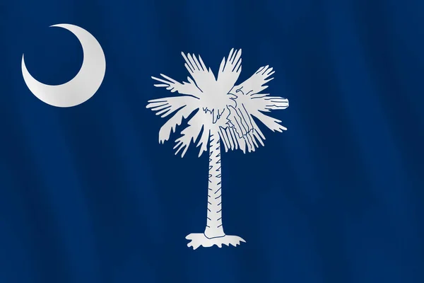 Флаг Южной Каролины Эффектом Размахивания Официальная Пропорция — стоковый вектор