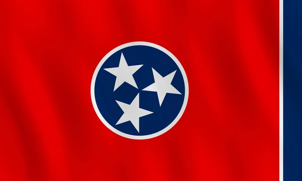 Tennessee Bandiera Stato Usa Con Effetto Sventolante Proporzione Ufficiale — Vettoriale Stock