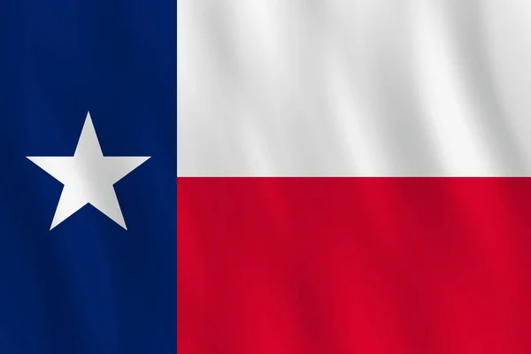Bandera Del Estado Texas Con Efecto Ondulante Proporción Oficial — Vector de stock