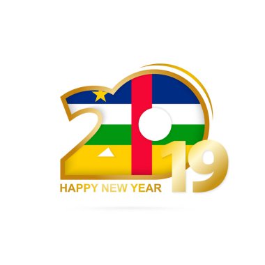 Yıl 2019 araba bayrak desenli. Mutlu yeni yıl tasarım. Vektör çizim.