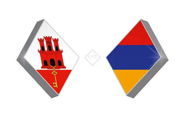 Europe Football Competition Gibraltar Armenia Vector Illustration — Stock Vector