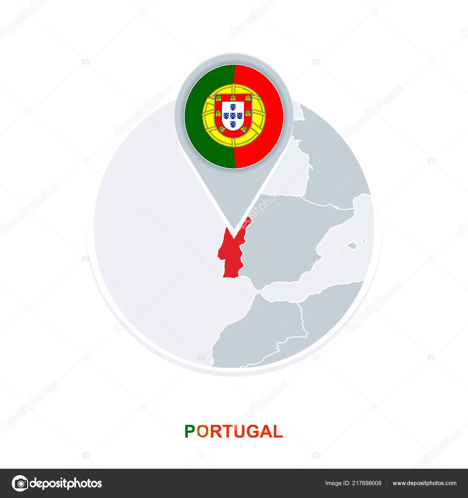 Vetor de ícone do mapa de portugal