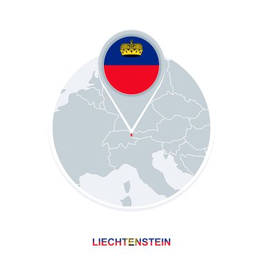 Vektör harita simgesi ile vurgulanan Liechtenstein Liechtenstein harita ve bayrak,