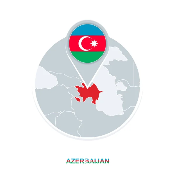 Mapa Ázerbájdžánu Vlajka Ikonu Vektorové Mapy Zvýrazněné Ázerbájdžán — Stockový vektor