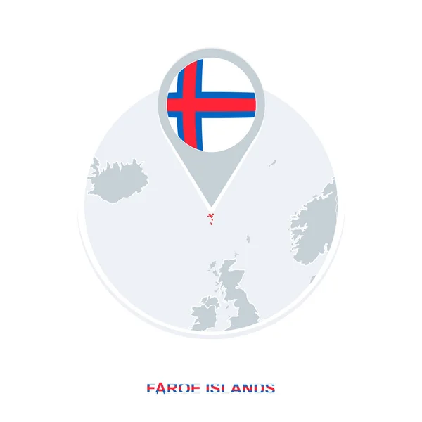 Feröer Szigetek Térkép Zászló Vektor Megjelenítése Ikonra Kijelölt Feröer Szigetek — Stock Vector