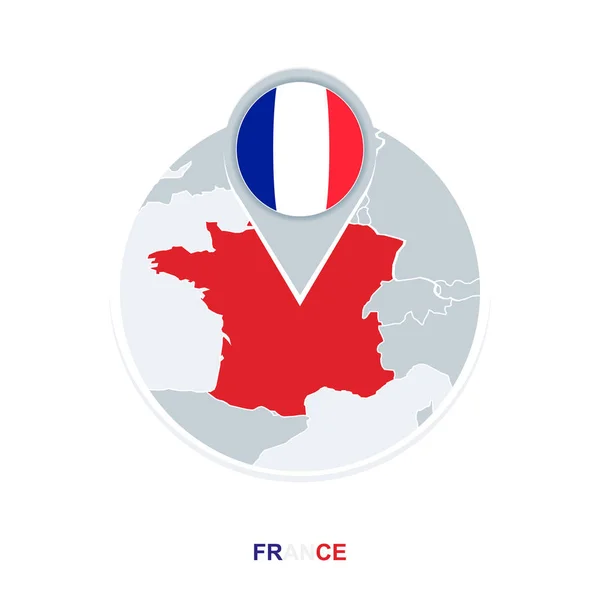 Франція Карта Прапор Векторні Карти Значок Підкреслив Франції — стоковий вектор
