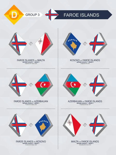 Tous Les Matchs Faroe Islands Ligue Des Nations Football — Image vectorielle