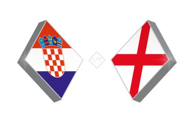Europe futbol rekabet Hırvatistan – İngiltere'de. Vektör çizim.