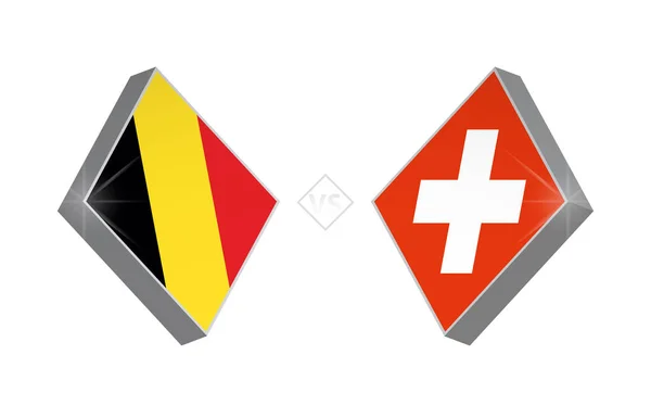 Europy Piłki Nożnej Konkurencji Belgium Przeciwko Szwajcarii Ilustracja Wektorowa — Wektor stockowy
