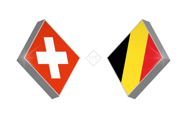 Europa Voetbal Competitie Zwitserland België Vectorillustratie — Stockvector
