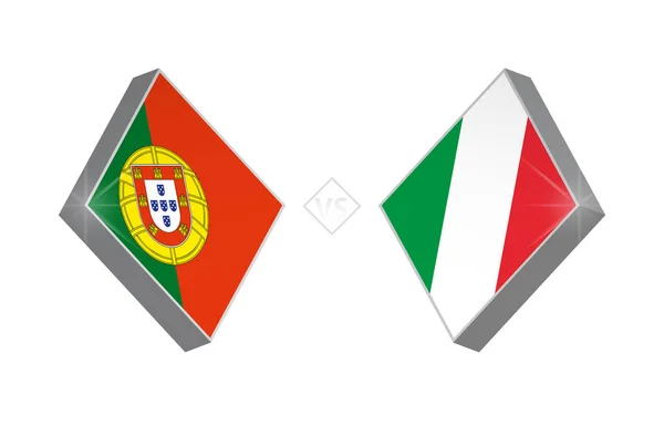 Европейский Футбольный Турнир Португалия Италия Векторная Иллюстрация — стоковый вектор