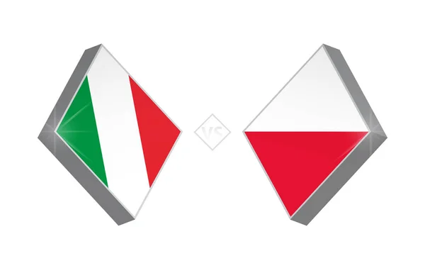Europy Piłki Nożnej Konkurencji Włochy Przeciwko Polsce Ilustracja Wektorowa — Wektor stockowy