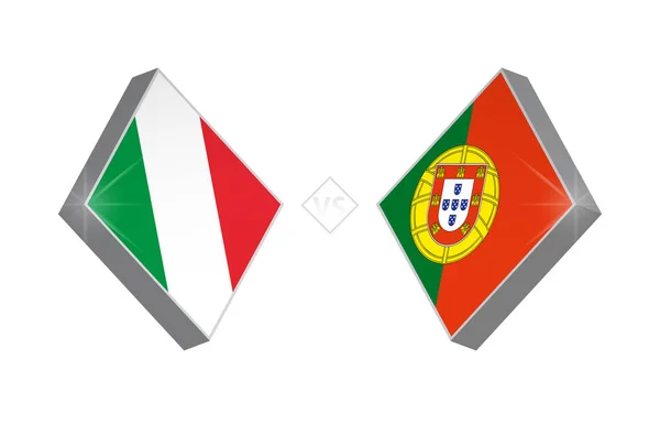 Europa Competição Futebol Itália Portugal Ilustração Vetorial — Vetor de Stock