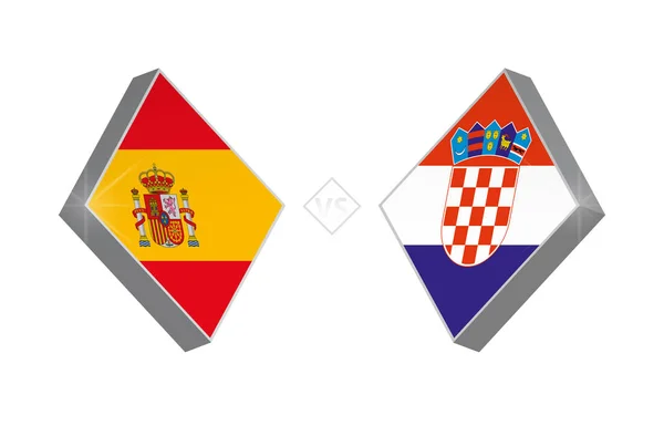 Europa Voetbal Competitie Spanje Kroatië Vectorillustratie — Stockvector