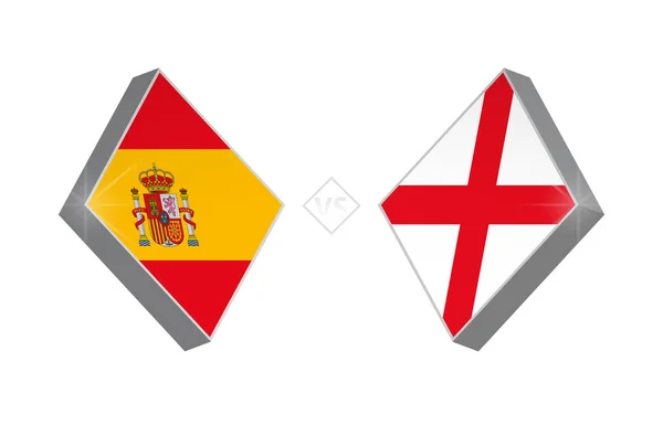 Eurocopa España Inglaterra Ilustración Vectorial — Vector de stock