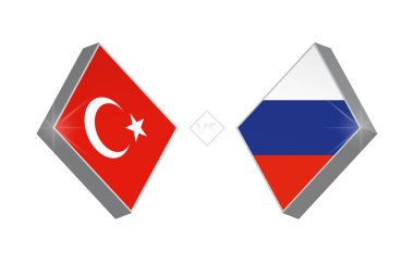 Europe futbol yarışması Türkiye – Rusya. Vektör çizim.
