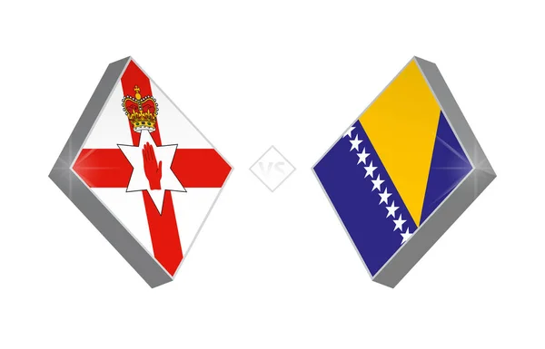Europa Competizione Calcio Irlanda Del Nord Bosnia Erzegovina Illustrazione Vettoriale — Vettoriale Stock