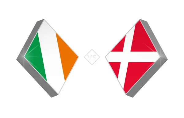 Europe Compétition Football Irlande Danemark Illustration Vectorielle — Image vectorielle