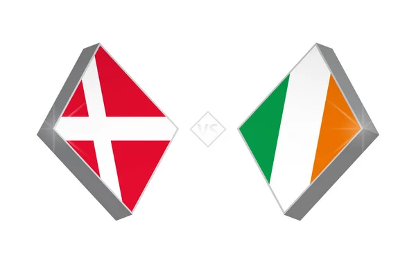 Europa Competição Futebol Dinamarca Irlanda Ilustração Vetorial —  Vetores de Stock