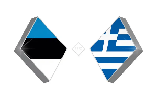 Европейский Футбольный Турнир Эстония Греция Векторная Иллюстрация — стоковый вектор