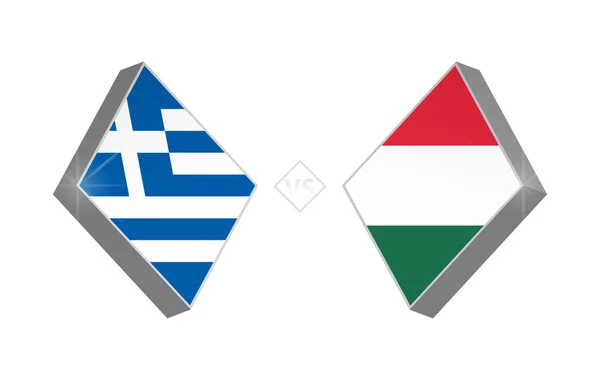 Europa Competição Futebol Grécia Hungria Ilustração Vetorial — Vetor de Stock