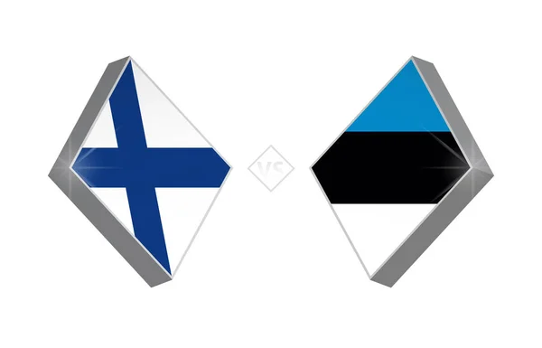 Европейский Футбольный Турнир Финляндия Эстония Векторная Иллюстрация — стоковый вектор