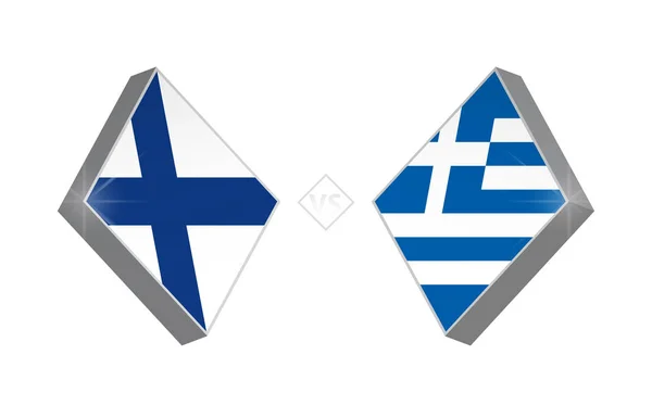 ヨーロッパ サッカー大会フィンランド ギリシャ ベクトル図 — ストックベクタ