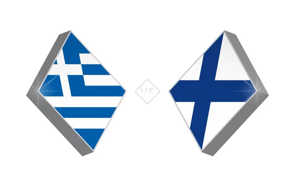 Evropské Fotbalové Soutěže Řecko Finsko Vektorové Ilustrace — Stockový vektor