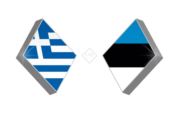 ヨーロッパ サッカー大会ギリシャ エストニア ベクトル図 — ストックベクタ