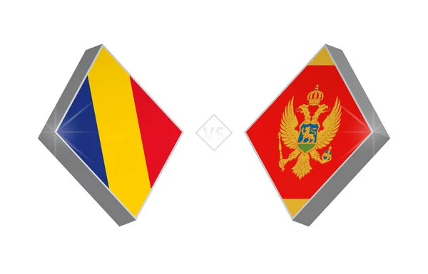 Europa Competición Fútbol Rumania Montenegro Ilustración Vectorial — Archivo Imágenes Vectoriales