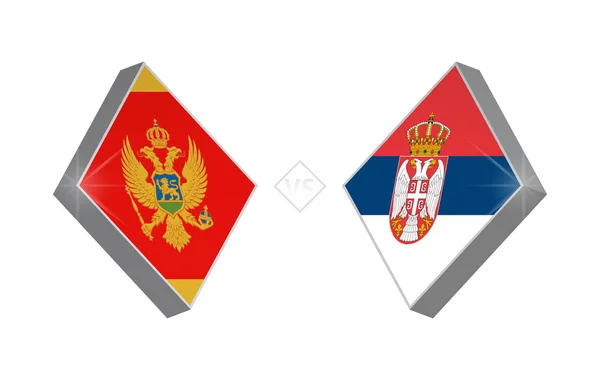 Europa Voetbal Competitie Montenegro Servië Vectorillustratie — Stockvector