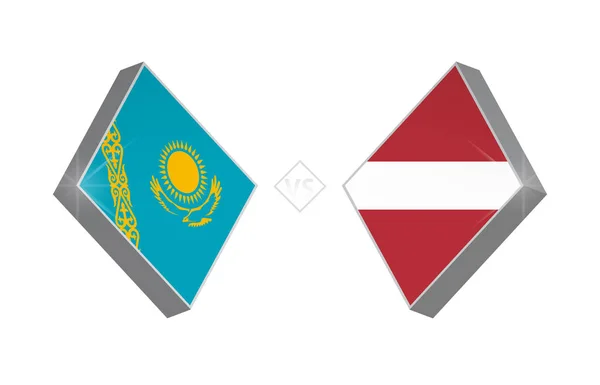Europa Competição Futebol Cazaquistão Letónia Ilustração Vetorial — Vetor de Stock