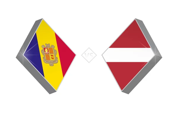 Europa Competição Futebol Andorra Letónia Ilustração Vetorial — Vetor de Stock