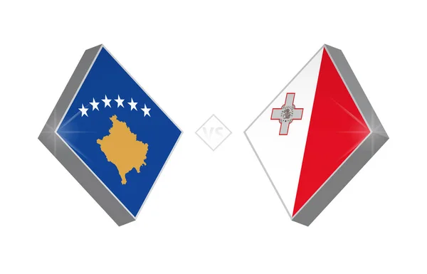 Europa Fotboll Konkurrens Kosovo Malta Vektorillustration — Stock vektor