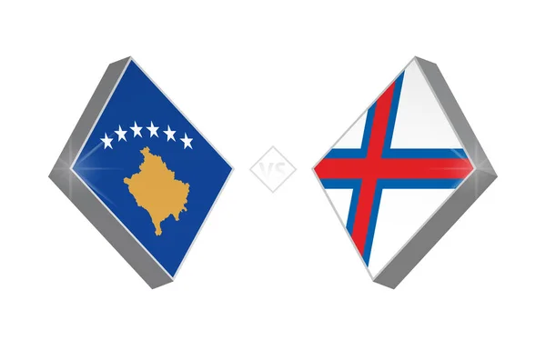 Europa Fotboll Konkurrens Kosovo Färöarna Vektorillustration — Stock vektor
