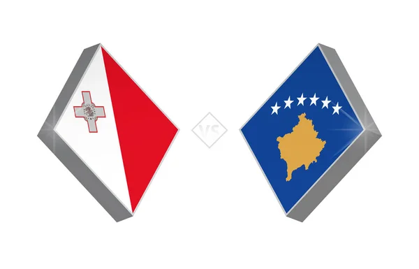 Europa Competição Futebol Malta Kosovo Ilustração Vetorial — Vetor de Stock