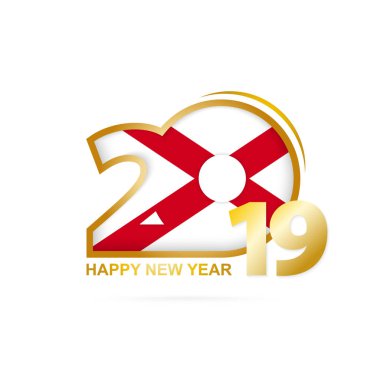 Yıl 2019 Alabama bayrak desenli. Mutlu yeni yıl tasarım. Vektör çizim.